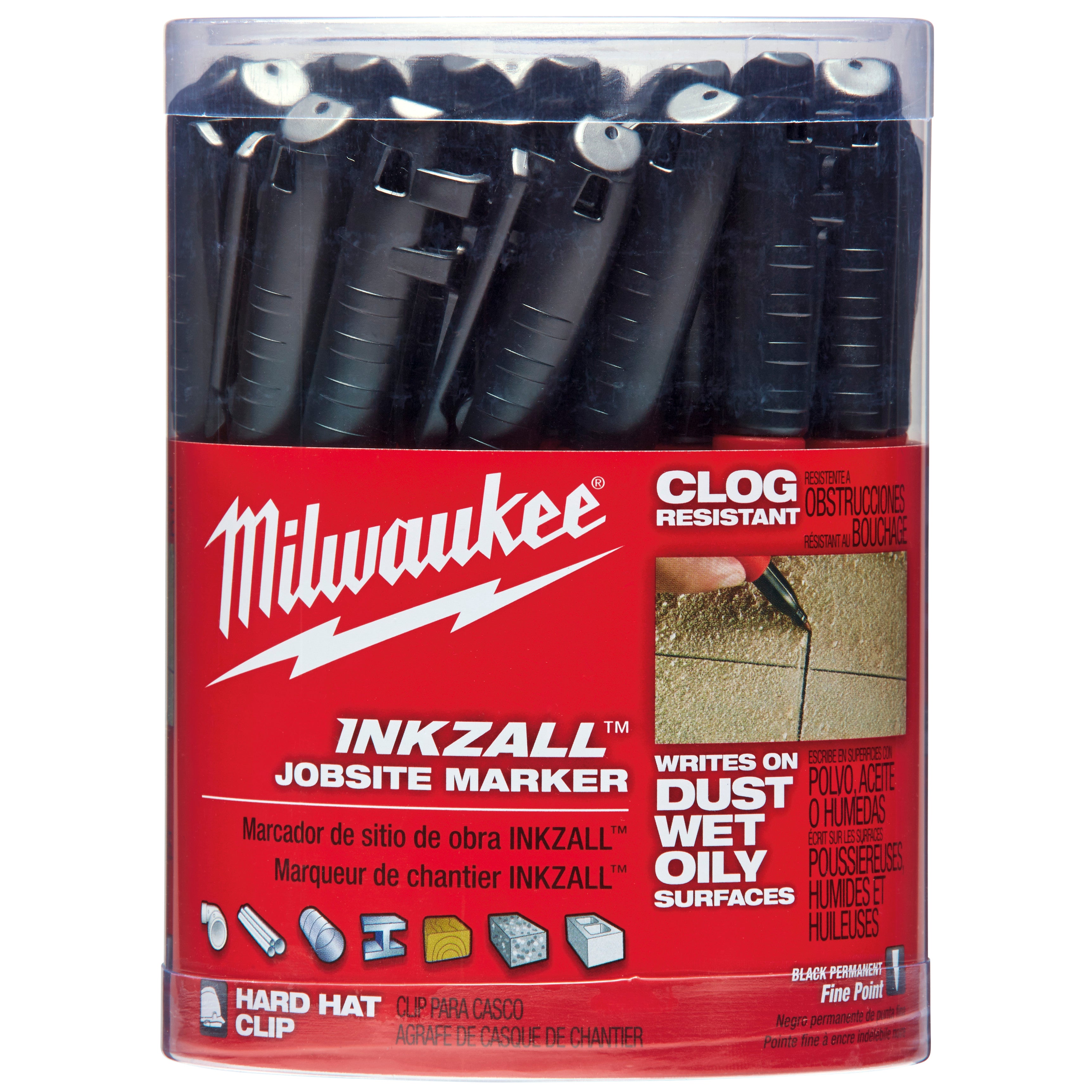  Milwaukee MHT48223164 INKZALLTM Ultra Fine Tip Pens Black (Pack  4) : Office Products