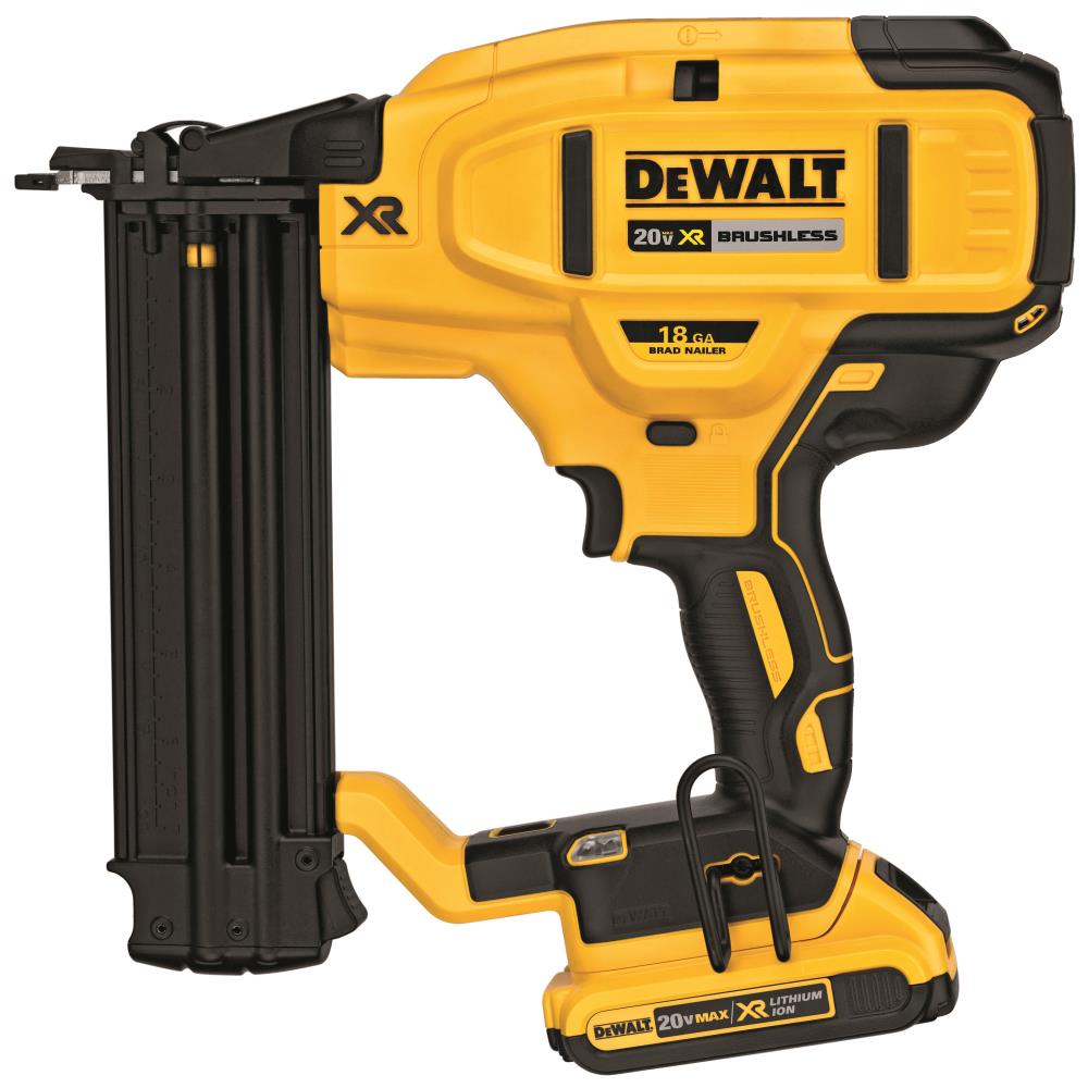 DeWalt 20V Max XR Lithium-Ion Cordless 18-Gauge Brad Nailer with 20V Max Compact Lithium-Ion 2.0Ah Battery Pack