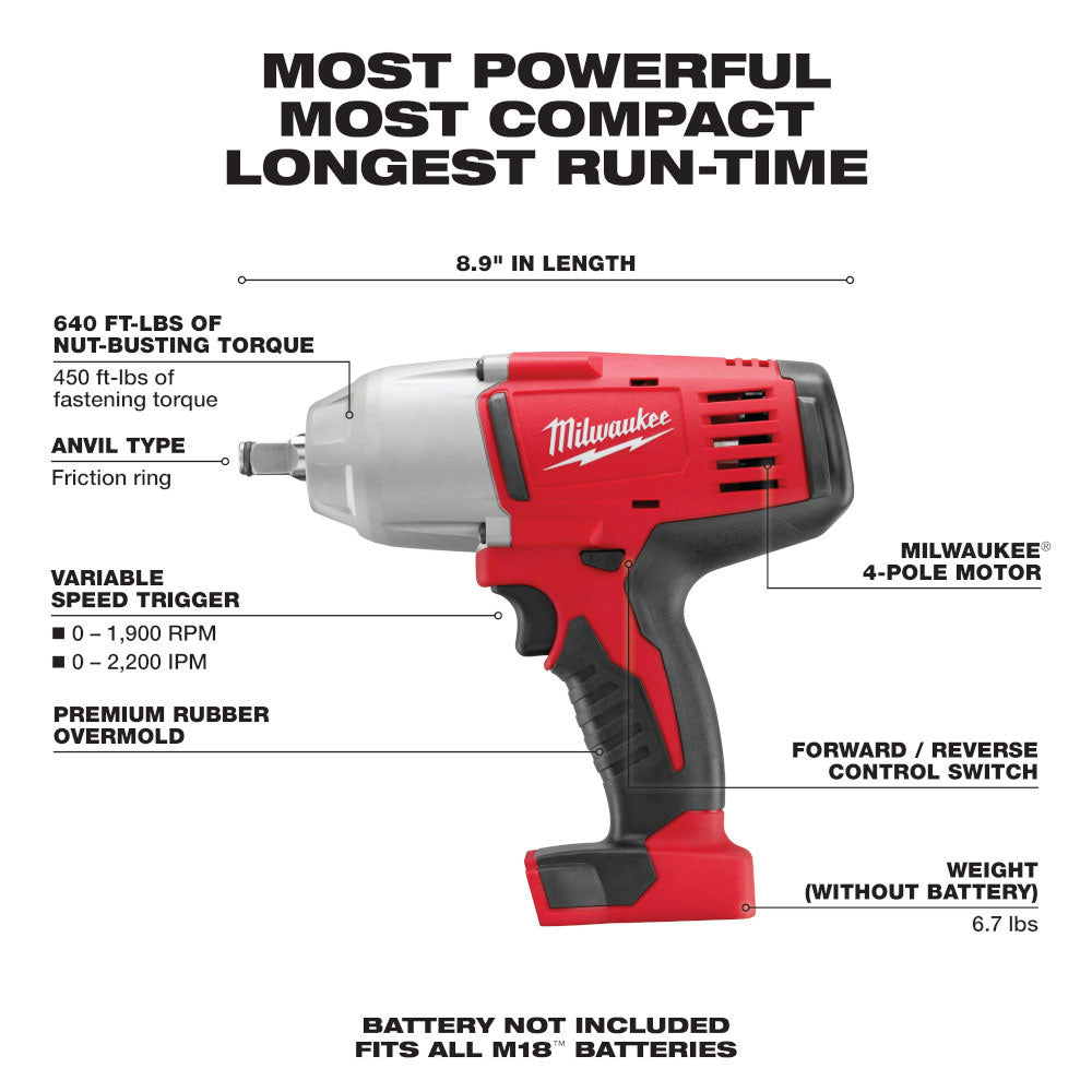 M18™ 1/2 High Torque Impact Wrench w/ Friction Ring