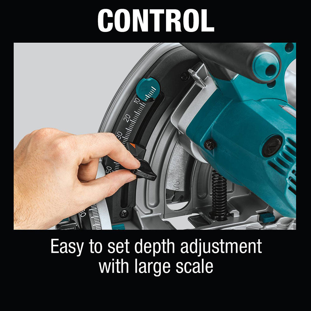 Makita SP6000J1 6-1/2 Plunge Circular Saw Kit, with Stackable Tool case  and 55 Guide Rail, Blue